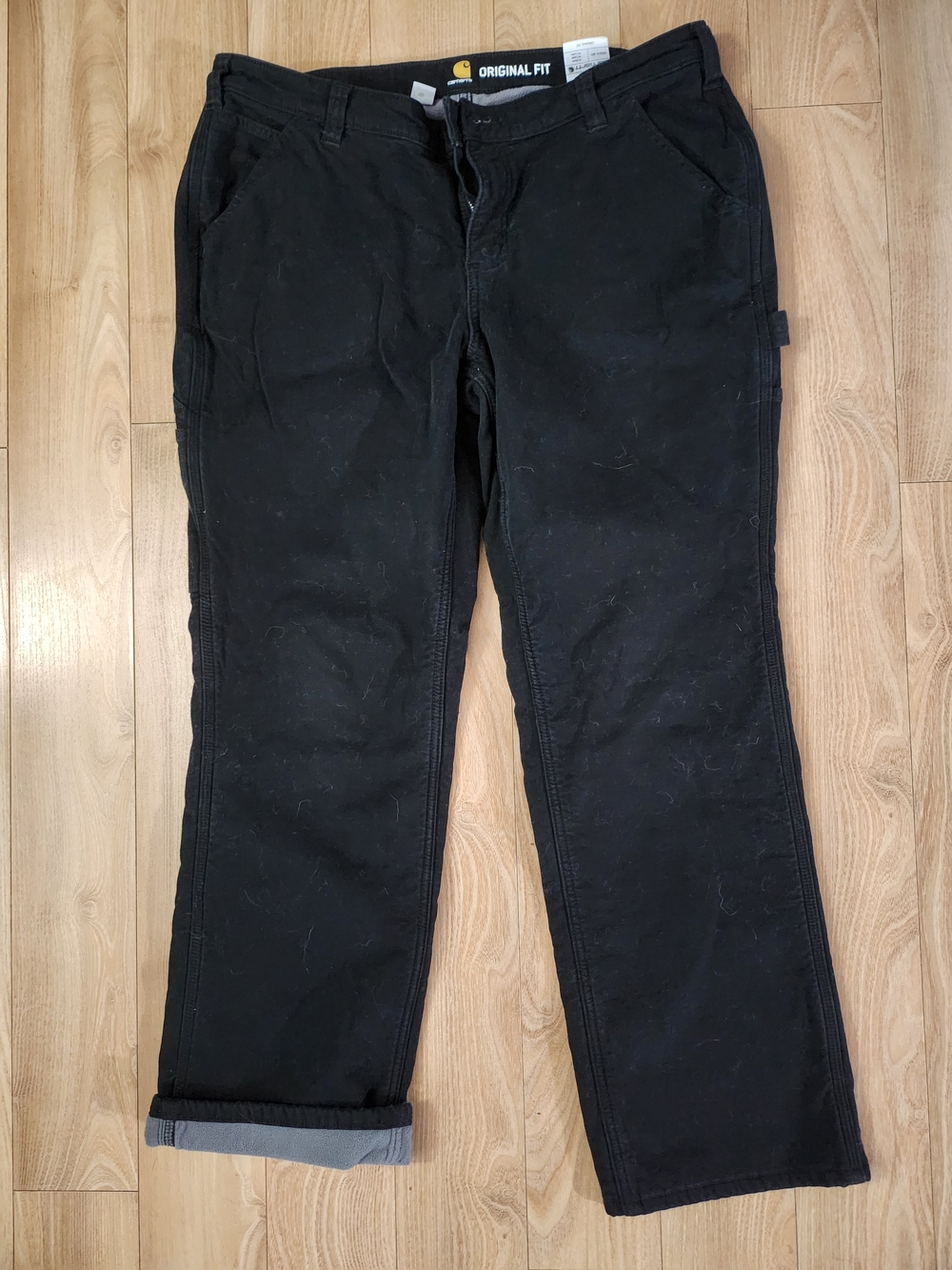 Carhartt Fleece Lined Insulated Black Cargo Pants Size: 14S Used: Good Condition